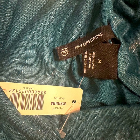 NWT New Directions women Medium long sleeve button down blouse - Picture 8 of 11